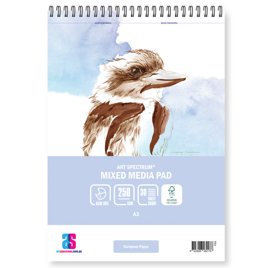 Art Spectrum Mixed Media Perforated Spiral Pad 250gsm 30 Sheets A3+