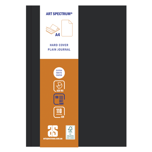 Art Spectrum Jumbo Black Hard Cover Visual Diary 110gsm 180 Sheets A4