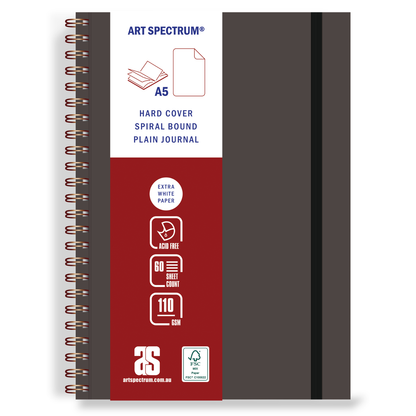 Art Spectrum Executive Faux Leather Spiral Drawing Journal Chocolate Brown 110gsm 60 Sheets A5