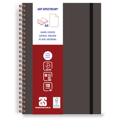 Art Spectrum Executive Faux Leather Spiral Drawing Journal Chocolate Brown 110gsm 60 Sheets A4