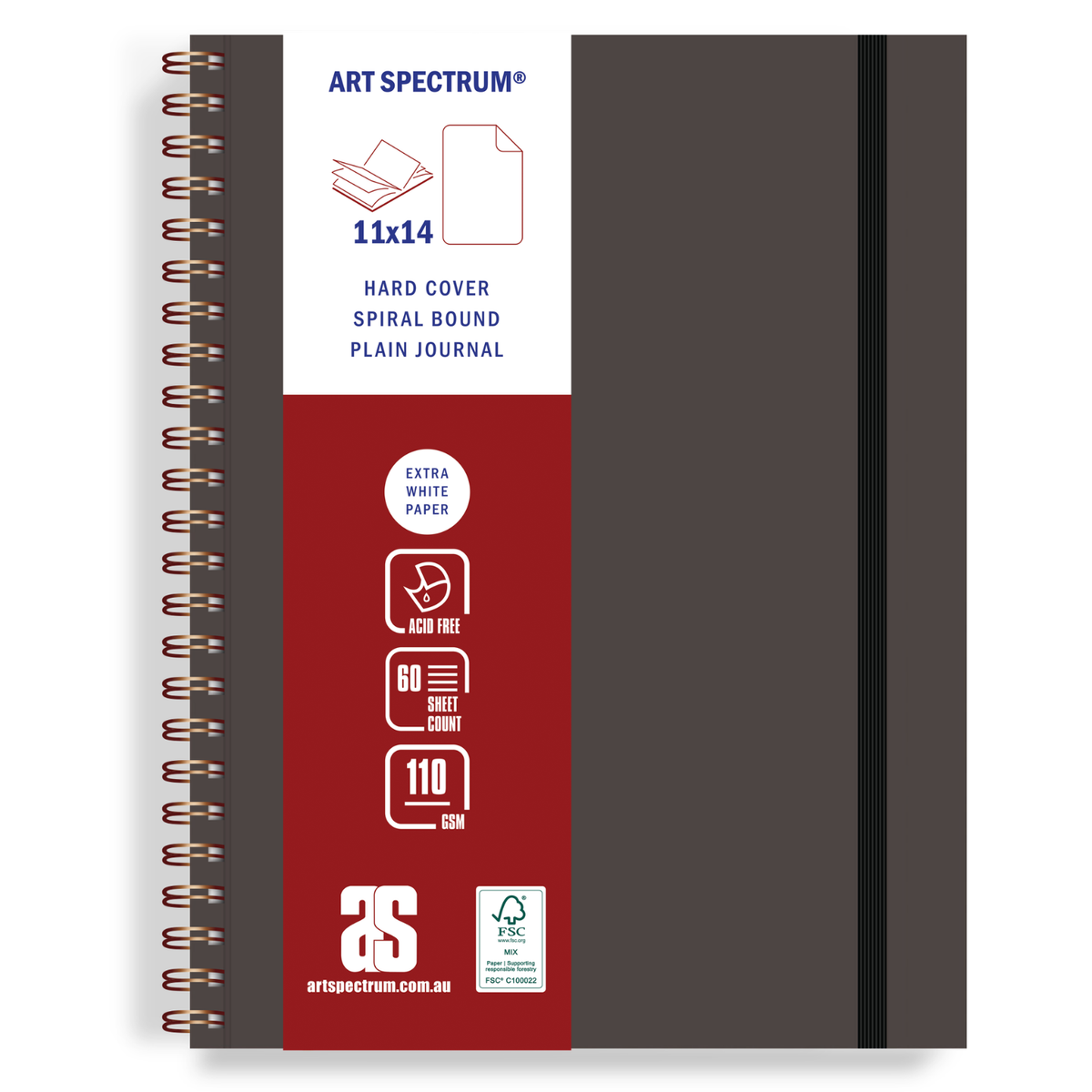 Art Spectrum Executive Faux Leather Spiral Drawing Journal Chocolate Brown 110gsm 60 Sheets A3