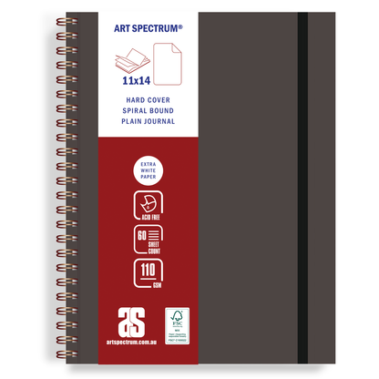 Art Spectrum Executive Faux Leather Spiral Drawing Journal Chocolate Brown 110gsm 60 Sheets A3