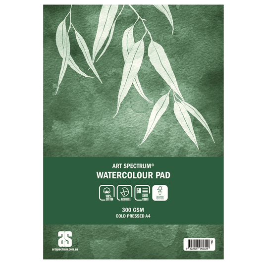 Art Spectrum 100% Cotton Watercolour Pad 300gsm 50 Sheets - Cold Pressed A4