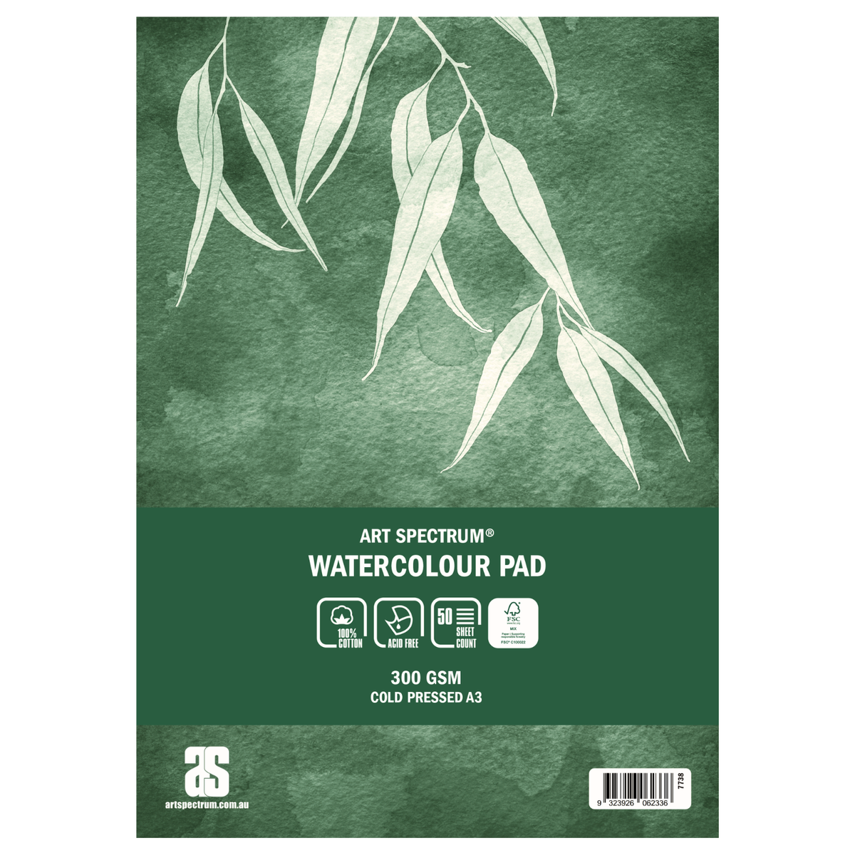 Art Spectrum 100% Cotton Watercolour Pad 300gsm 50 Sheets - Cold Pressed A3
