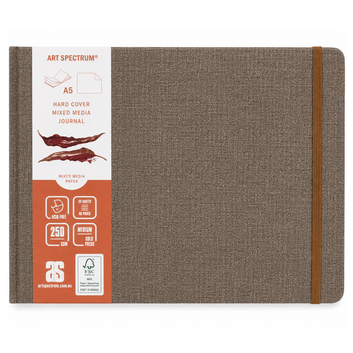 Art Spectrum Tan Linen Hard Cover Mixed Media Journal A5 Landscape 250gsm 48 Pages Default Title