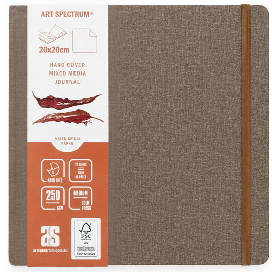 Art Spectrum Tan Linen Hard Cover Mixed Media Journal 14 x 14cm 250gsm 48 Pages Default Title