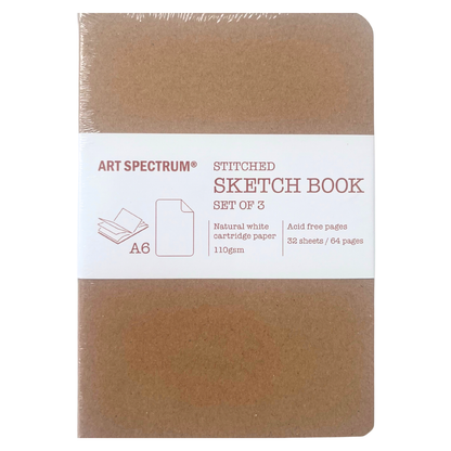 Art Spectrum Bare Stitched Sketchbook A6 110gsm 64 Pages - Set of 3