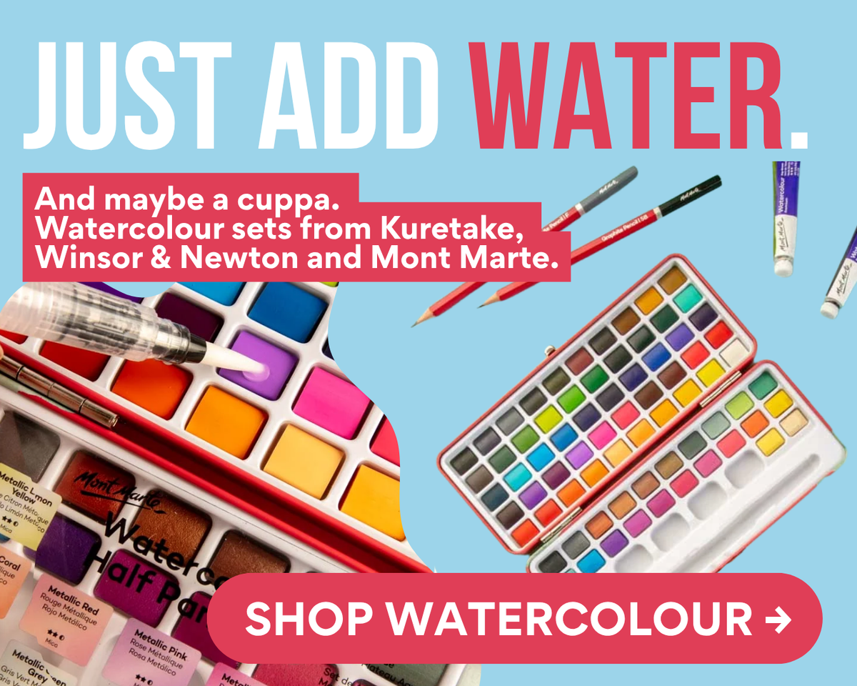 Just add water. Watercolour sets from Kuretake, Winsor & Newton and Mont Marte