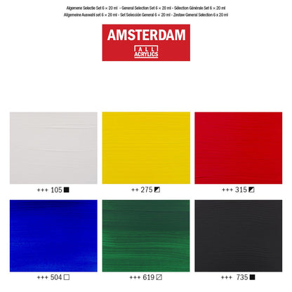 Amsterdam Acrylic General Selection 6 x 20ml