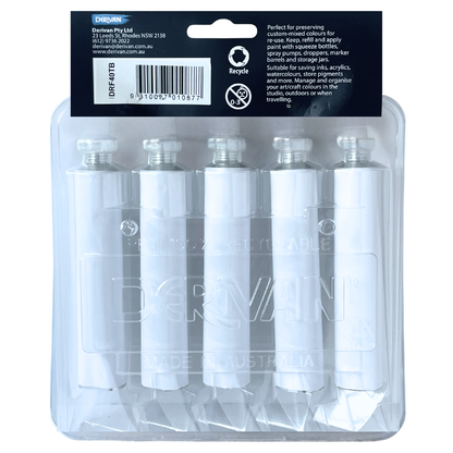 DERIVAN REFILLABLES 5 x 40ml Aluminium Paint Tube image 2