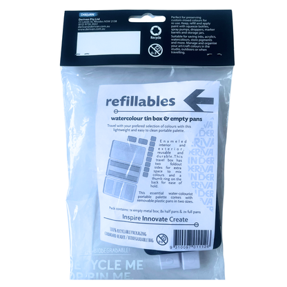 DERIVAN REFILLABLES Watercolour Metal Box image 3