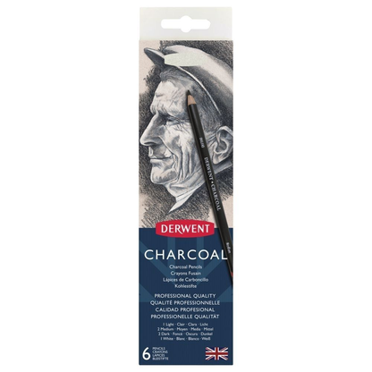 Derwent Charcoal Pencil tin of 6 image 3