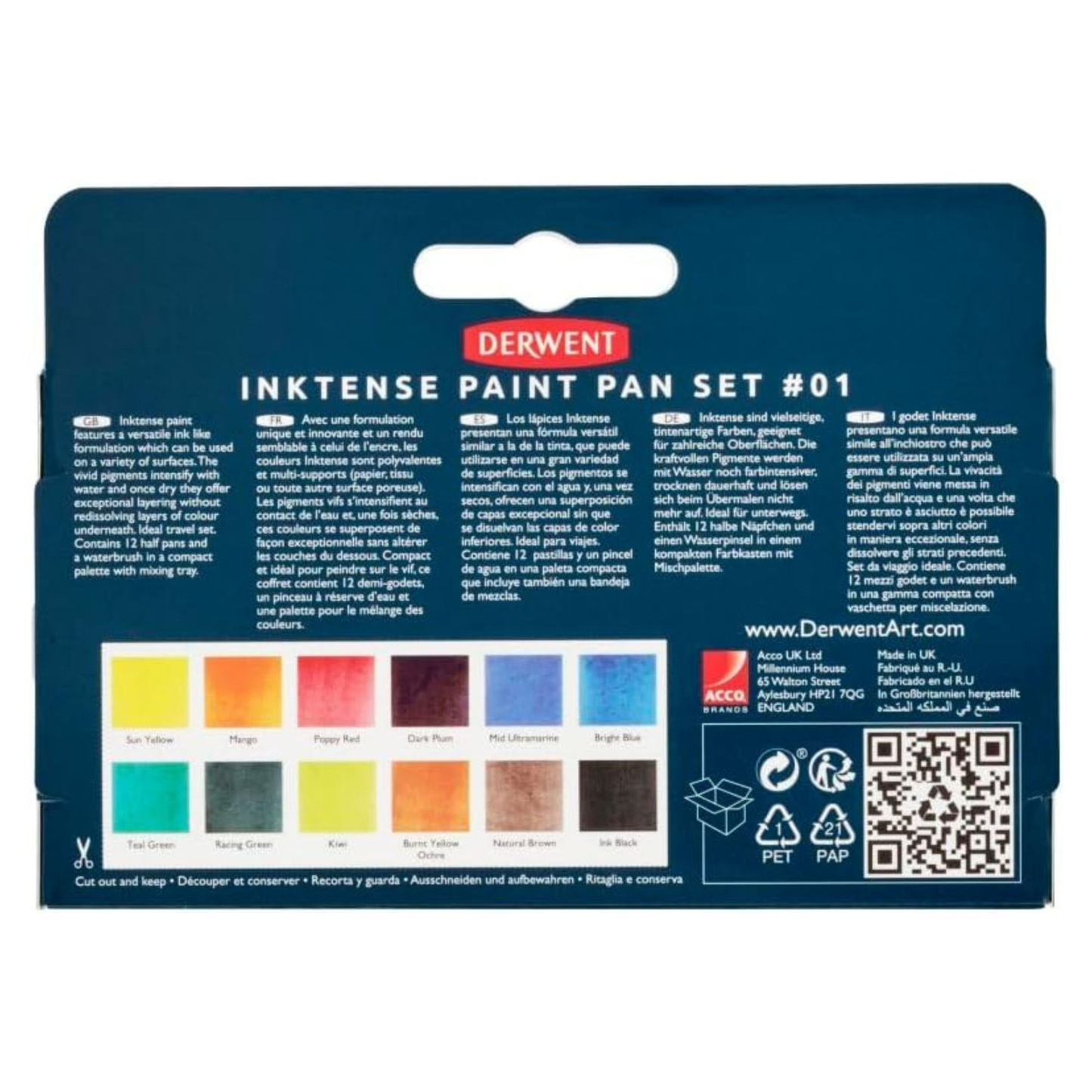 Derwent Inktense 12 Paint Pan Travel Set No.1 image 2