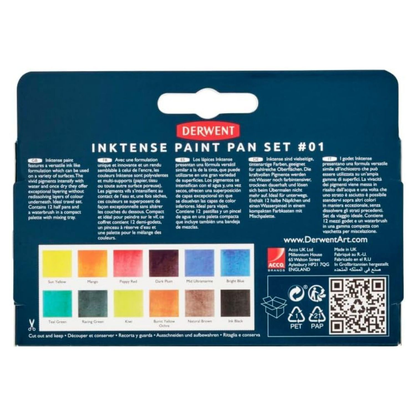 Derwent Inktense 12 Paint Pan Travel Set No.1 image 2