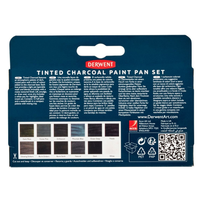 Derwent Tinted Charcoal 12 Paint Pan Set image 7