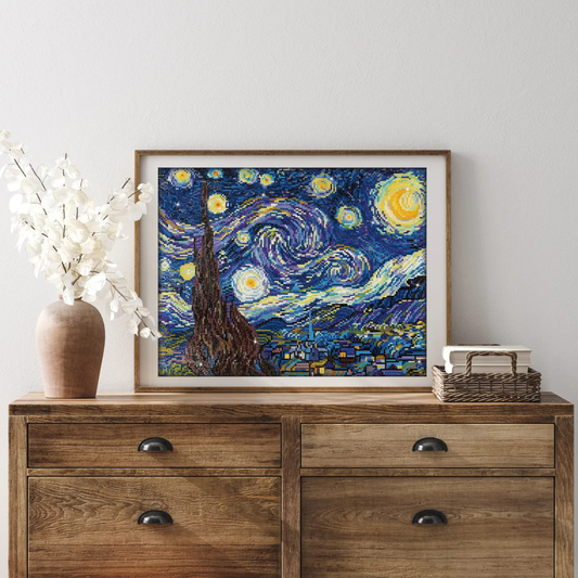Diamond Dotz Triptych Diamond Painting Kit 21 x 14 Inch - Starry Night (after Van Gogh)
