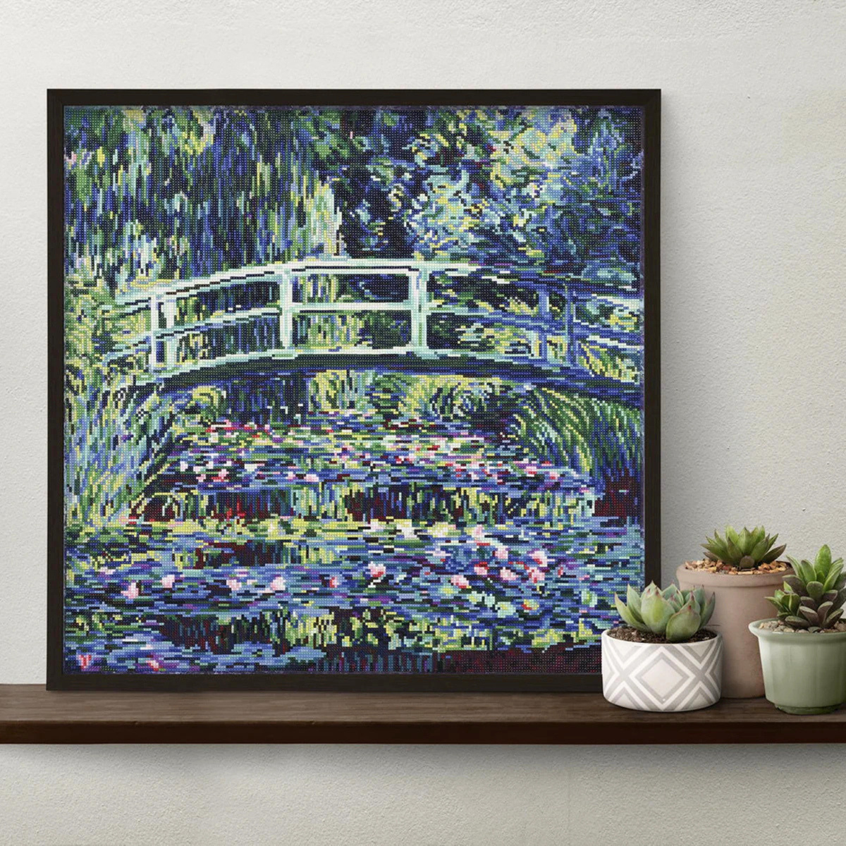 Diamond Dotz Triptych Diamond Painting Kit 21 x 14 Inch - Water Lilies (after Monet)