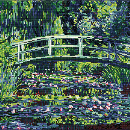 Diamond Dotz Triptych Diamond Painting Kit 21 x 14 Inch - Water Lilies (after Monet)