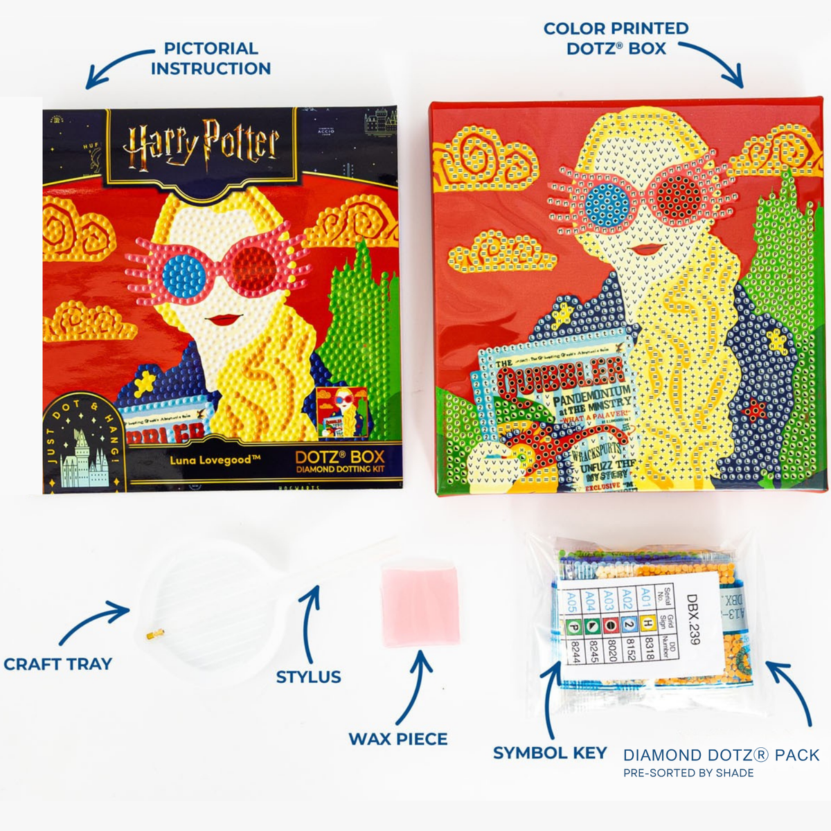 Diamond Dotz Harry Potter Dotz Box Diamond Painting Kit 15 x 15cm - Luna Lovegood