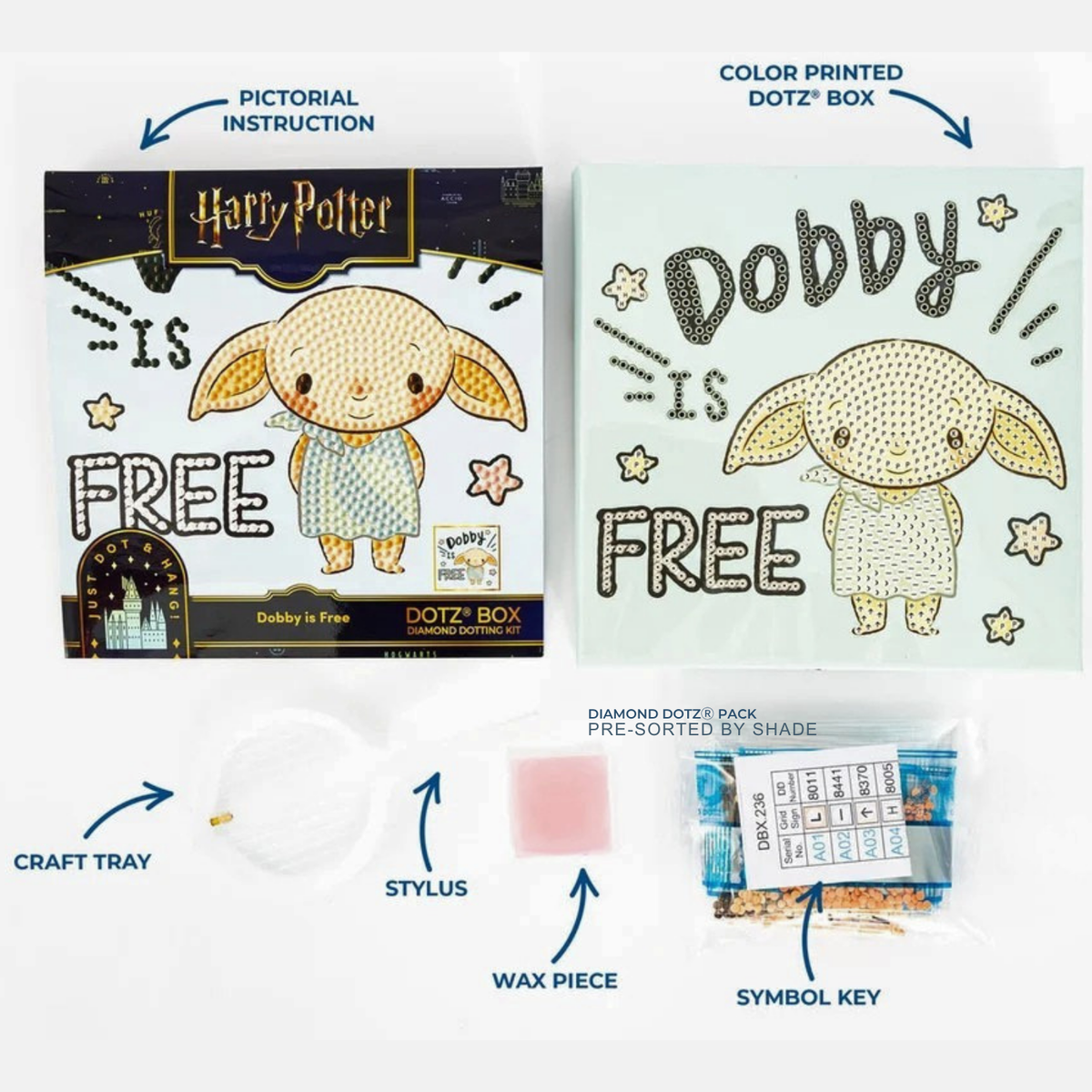 Diamond Dotz Harry Potter Dotz Box Diamond Painting Kit 15 x 15cm - Dobby Is Free