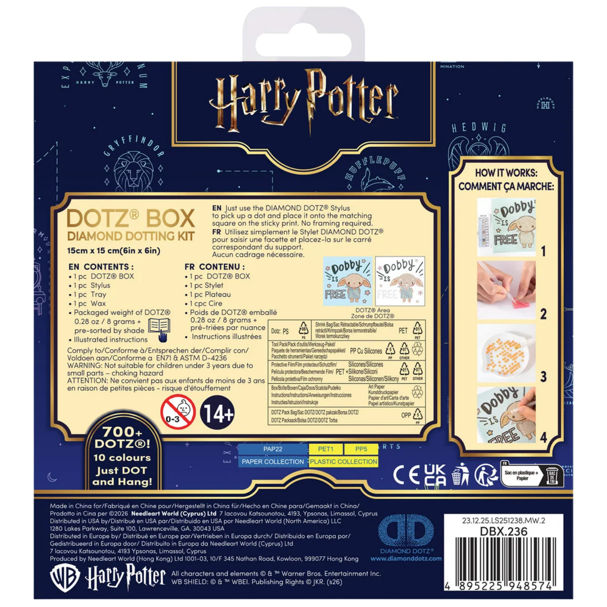 Diamond Dotz Harry Potter Dotz Box Diamond Painting Kit 15 x 15cm - Dobby Is Free