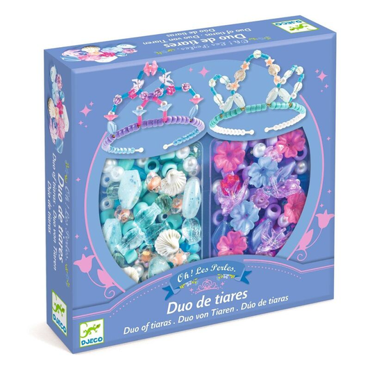 Djeco Beads - Duo of Tiaras - Blue and Purple