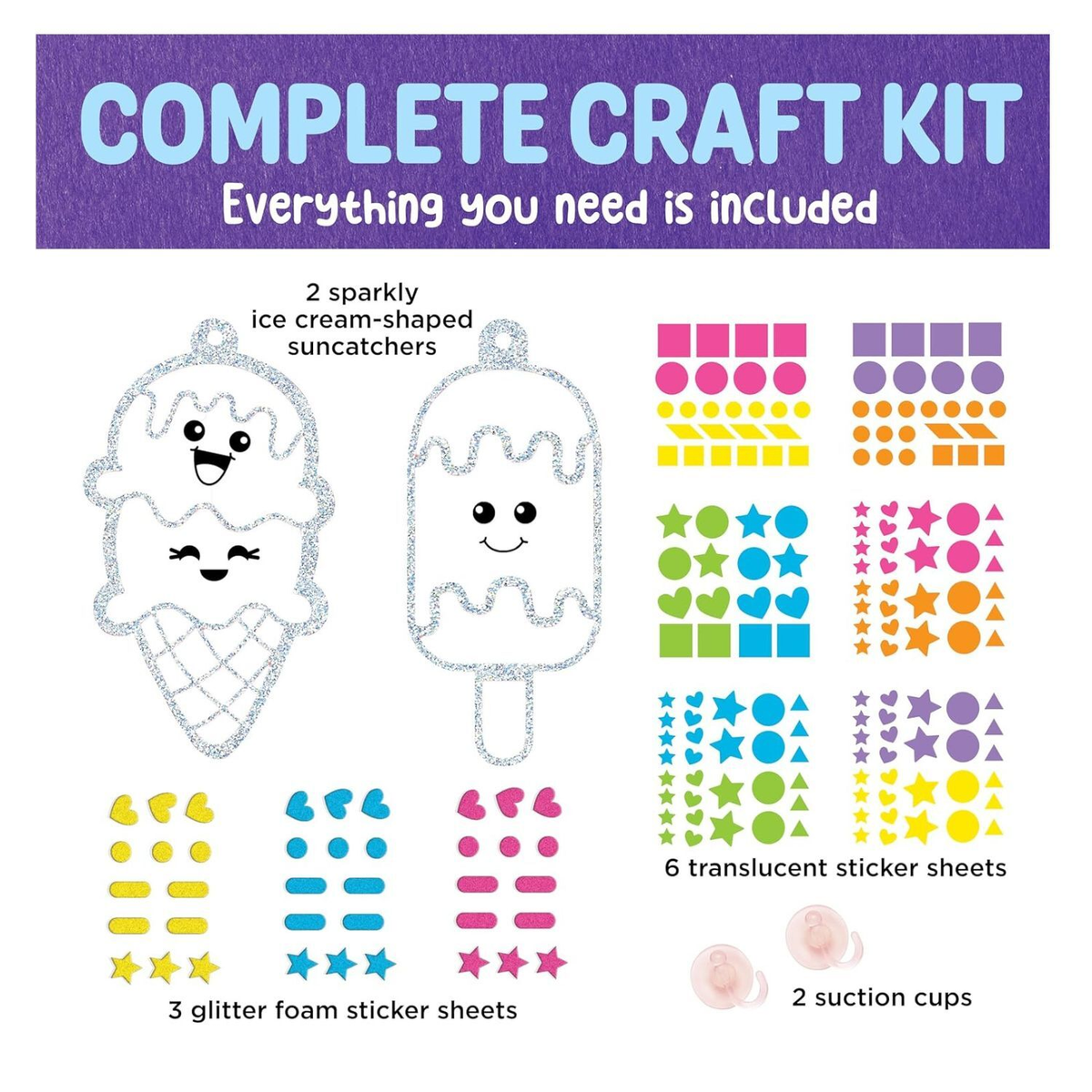 Faber-Castell Creativity For Kids Sticker Suncatchers Mini Kit - Ice Cream