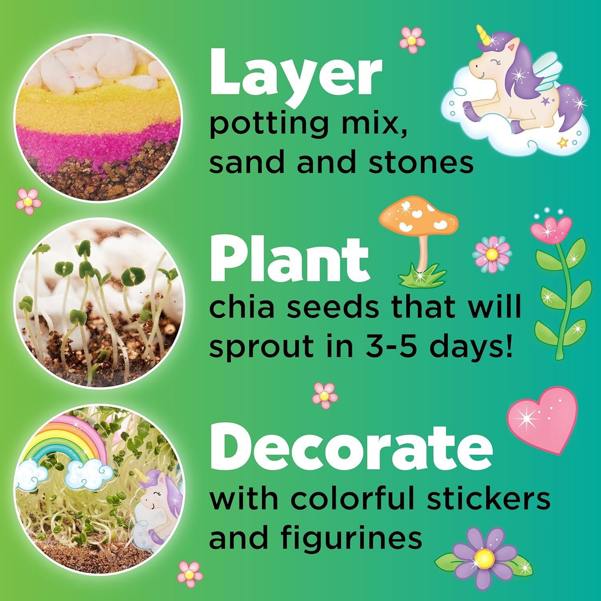 Faber-Castell Creativity for Kids Plant & Grow Terrarium Unicorn Forest