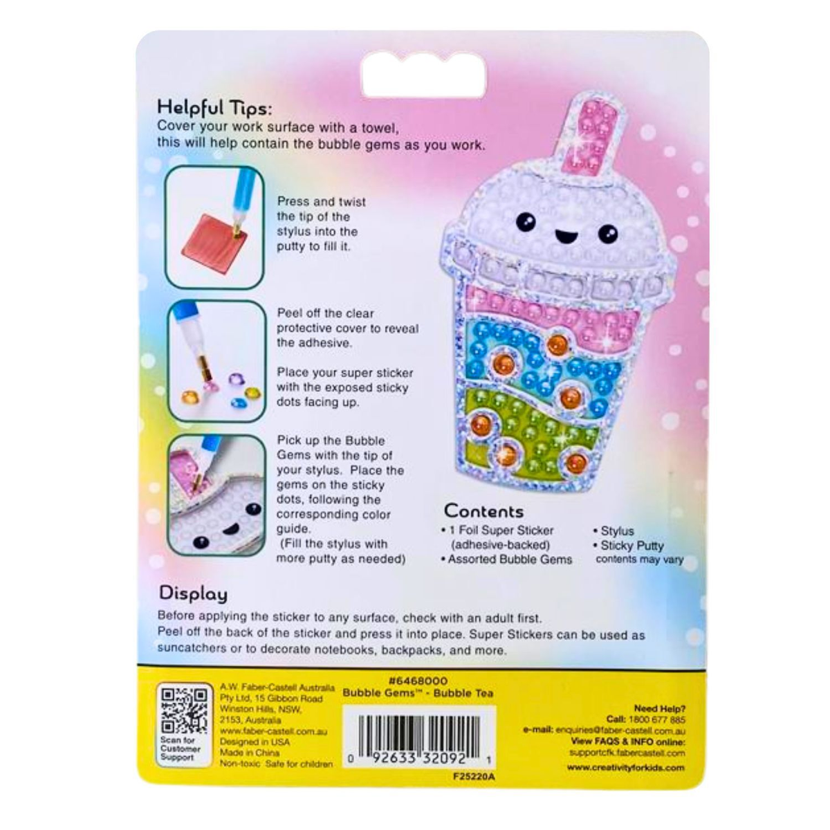 Faber-Castell Creativity For Kids Bubble Gems Super Sticker - Bubble Tea