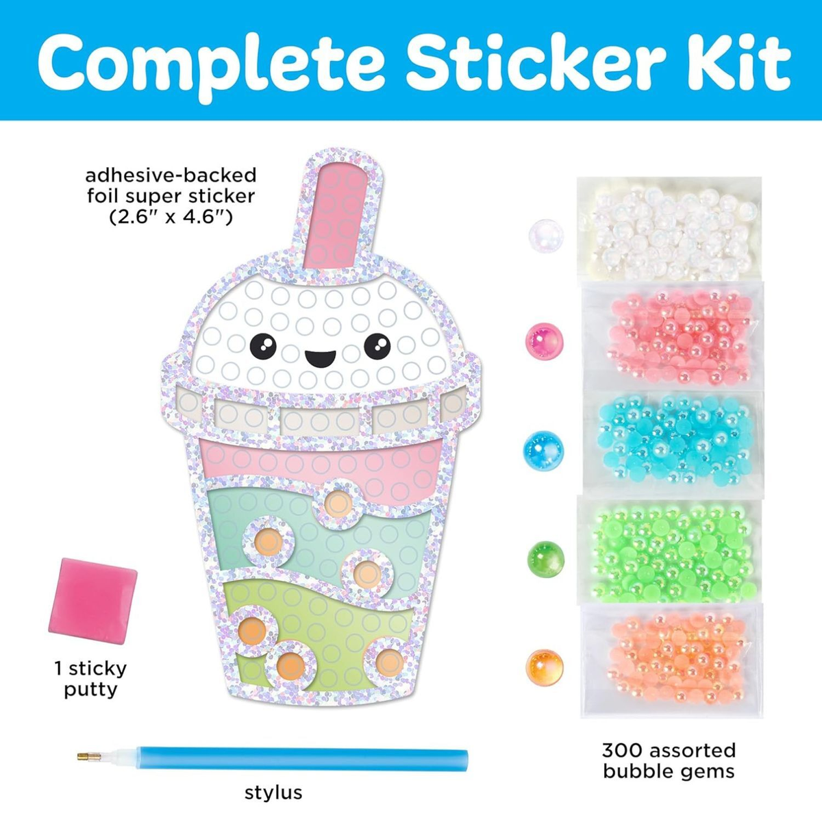 Faber-Castell Creativity For Kids Bubble Gems Super Sticker - Bubble Tea