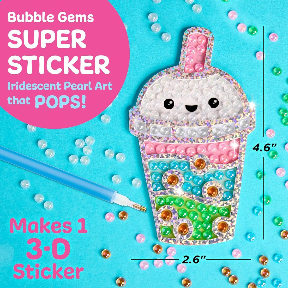 Faber-Castell Creativity For Kids Bubble Gems Super Sticker - Bubble Tea