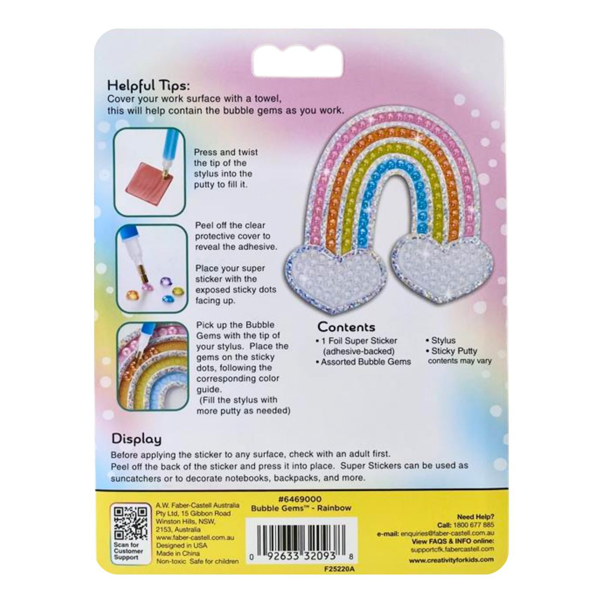 Faber-Castell Creativity For Kids Bubble Gems Super Sticker - Rainbow