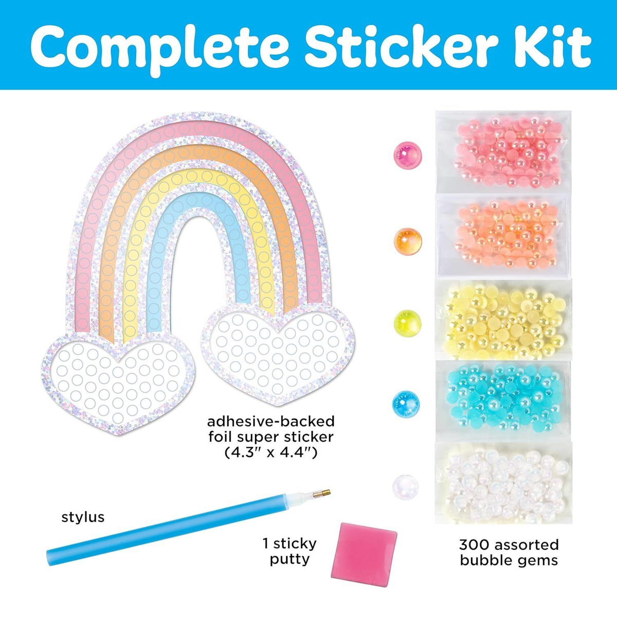 Faber-Castell Creativity For Kids Bubble Gems Super Sticker - Rainbow