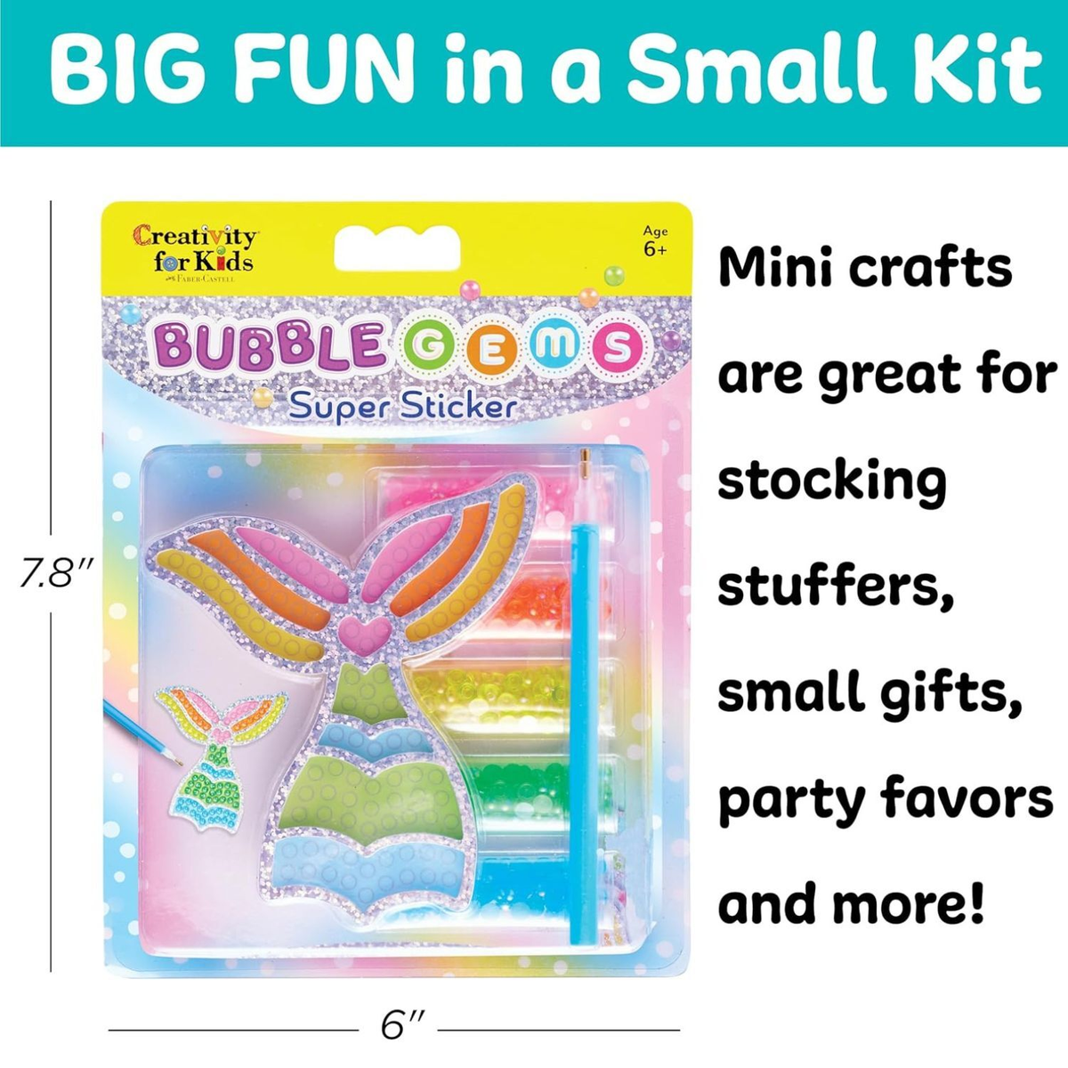 Faber-Castell Creativity For Kids Bubble Gems Super Sticker - Mermaid