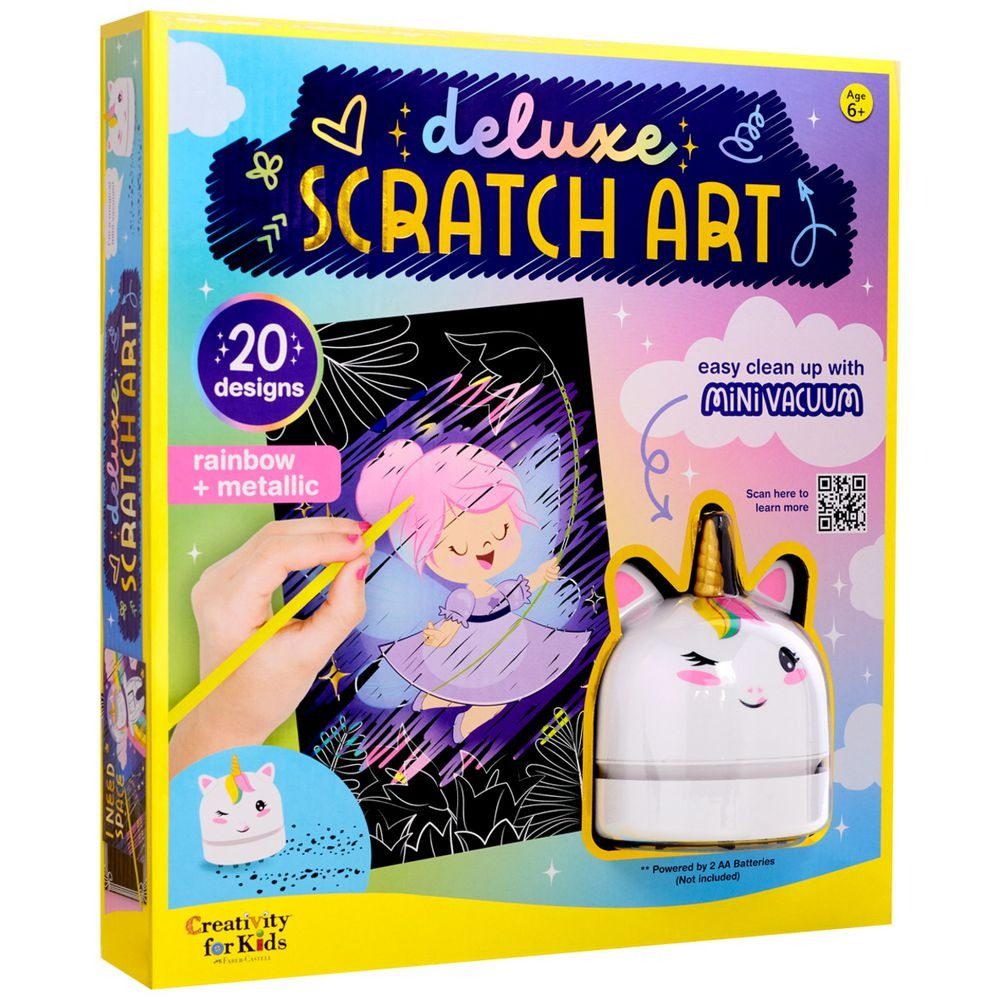 Faber-Castell Creativity for Kids Scratch Art Deluxe + Mini Unicorn Vaccum