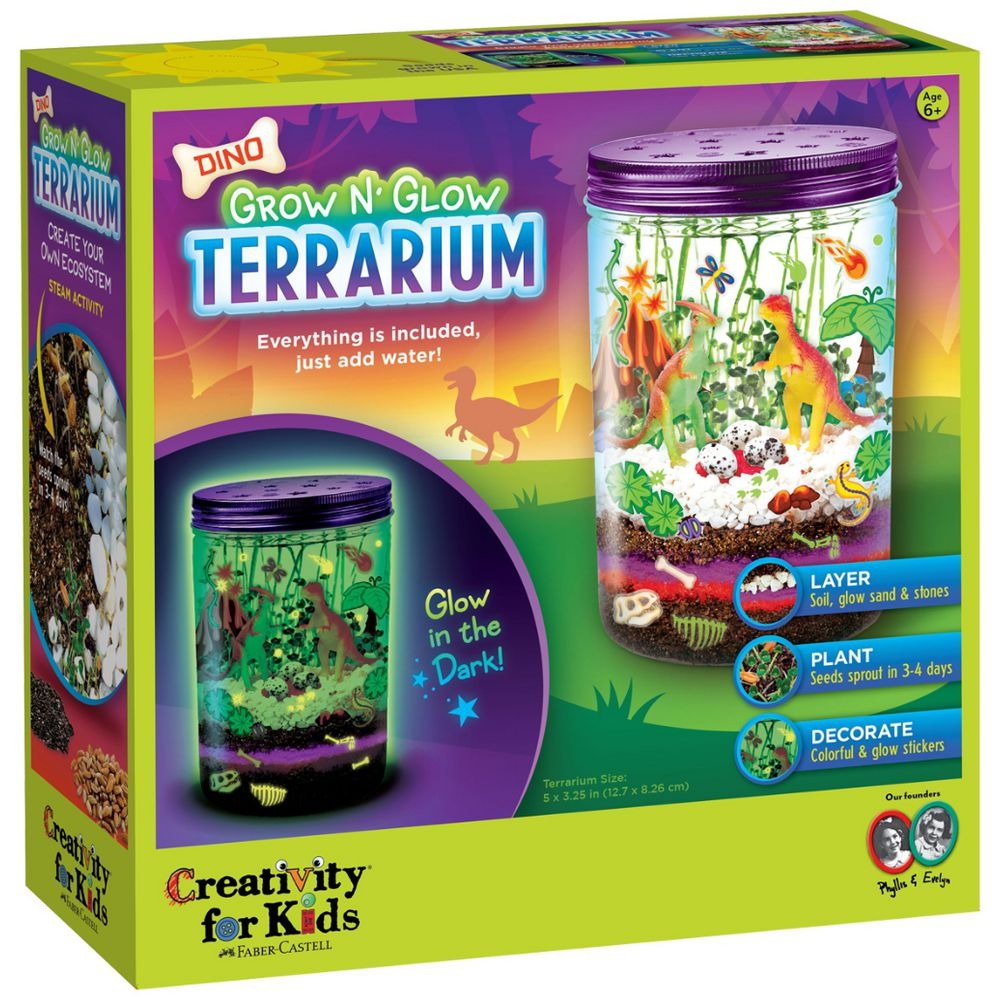 Faber-Castell Creativity for Kids Grow and Glow Terrarium Dino Kit