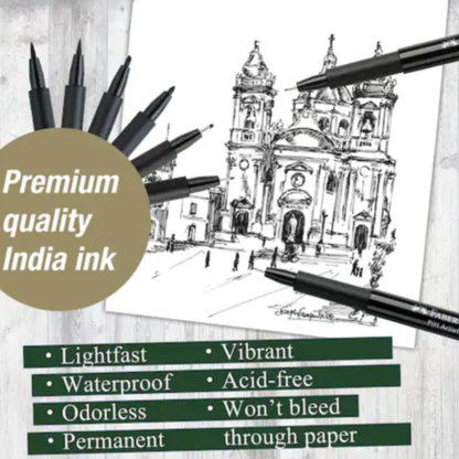 Faber-Castell Pitt Artist Pen Black Pack of 8 image 5