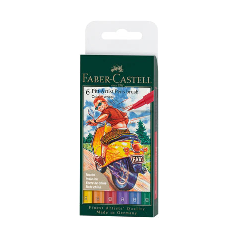 Faber-Castell PITT Artist Brush Pen Colour Wheel Pack of 6