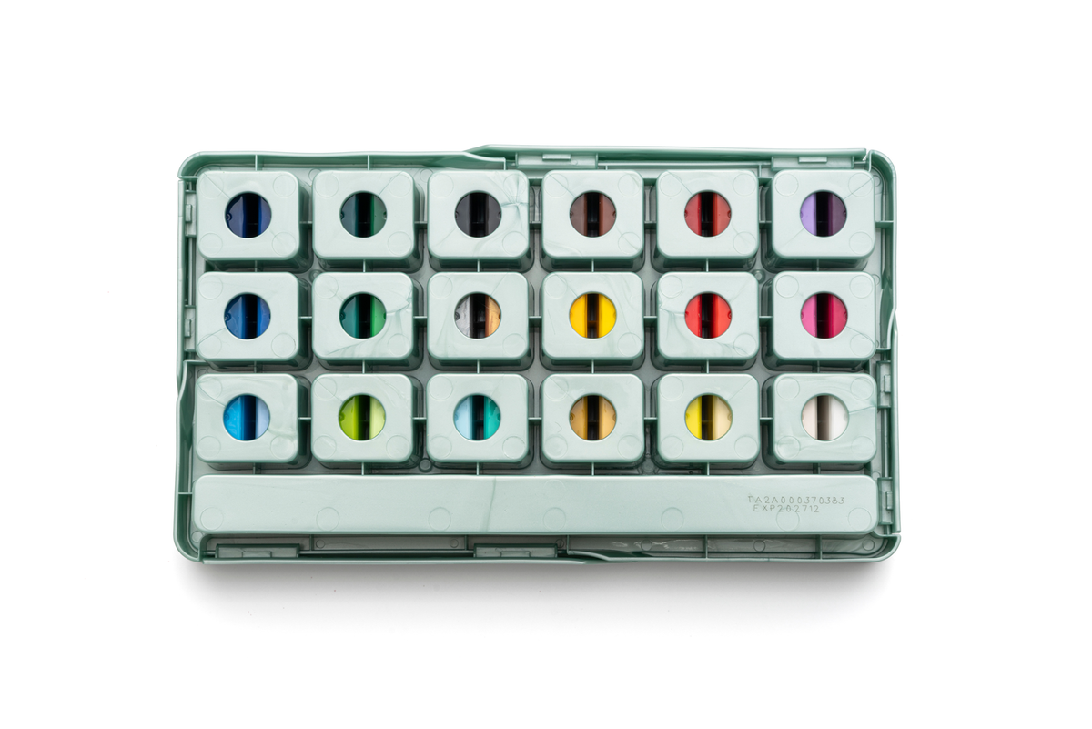 HIMI Twin Cup Jelly Acrylic Paint Set 36 x 12ml - Green Metallic Case