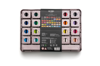 HIMI Twin Cup Jelly Acrylic Paint Set 48 x 12ml - Pink Metallic Case