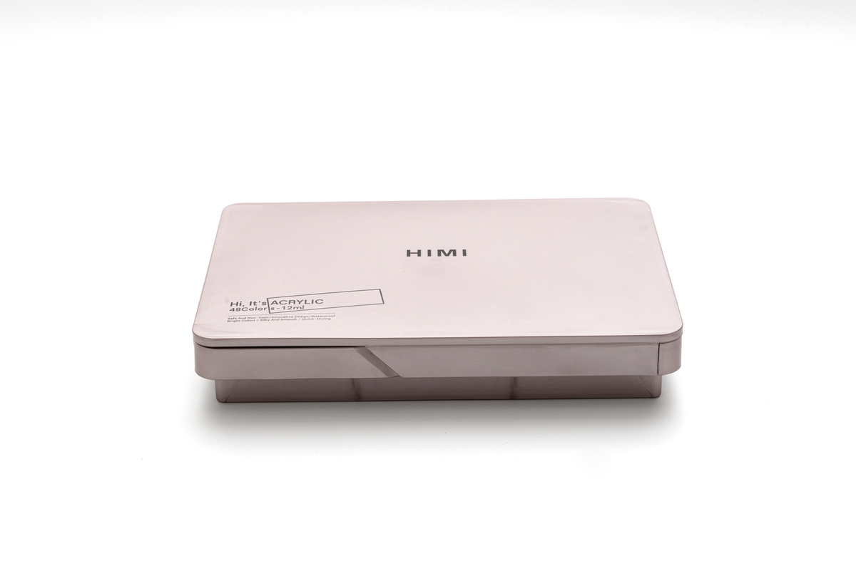 HIMI Twin Cup Jelly Acrylic Paint Set 48 x 12ml - Pink Metallic Case