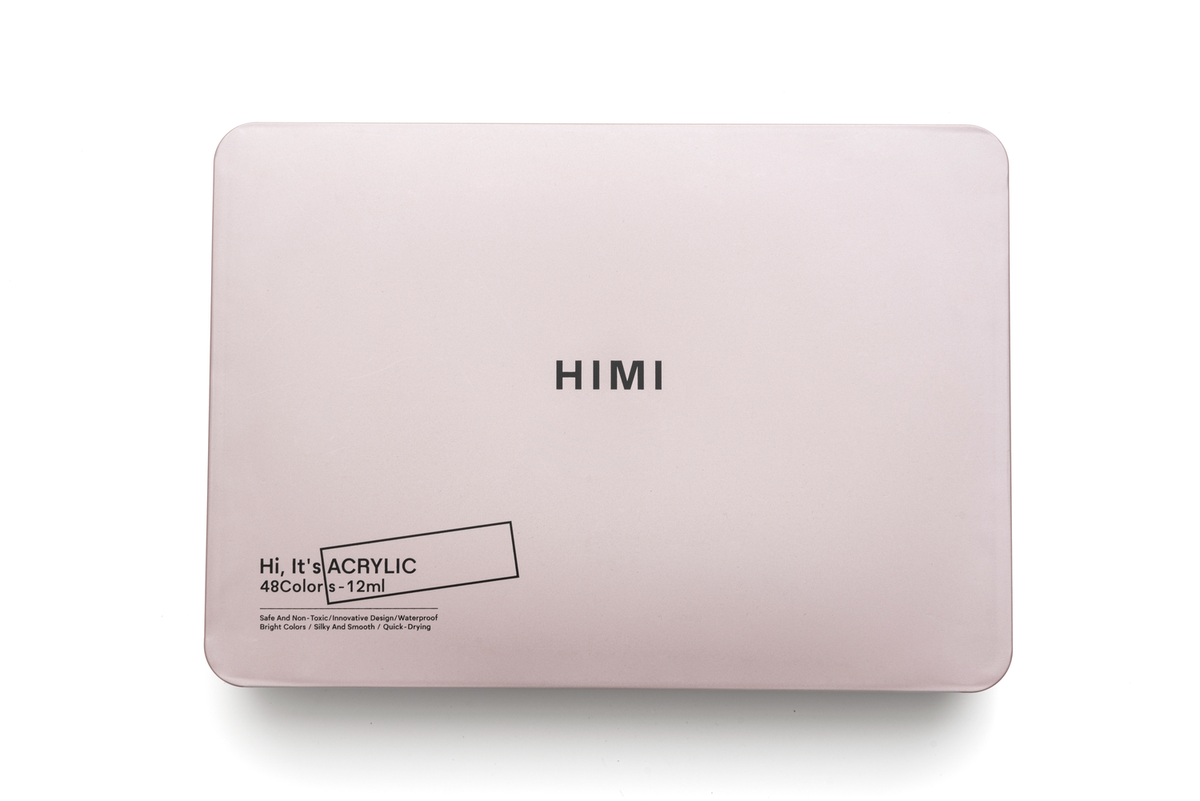HIMI Twin Cup Jelly Acrylic Paint Set 48 x 12ml - Pink Metallic Case