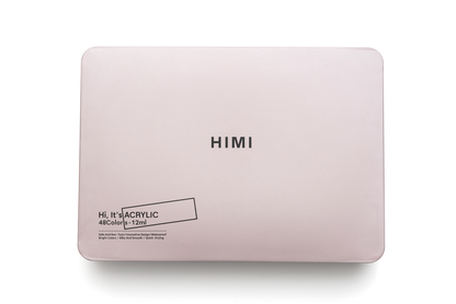 HIMI Twin Cup Jelly Acrylic Paint Set 48 x 12ml - Pink Metallic Case