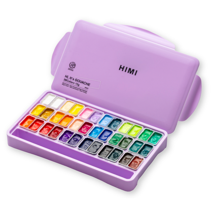 HIMI Twin Cup Jelly Gouache Paint Set 36 x 12g - Purple Case
