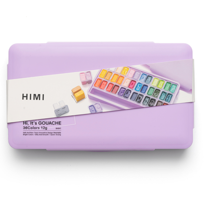 HIMI Twin Cup Jelly Gouache Paint Set 36 x 12g - Purple Case