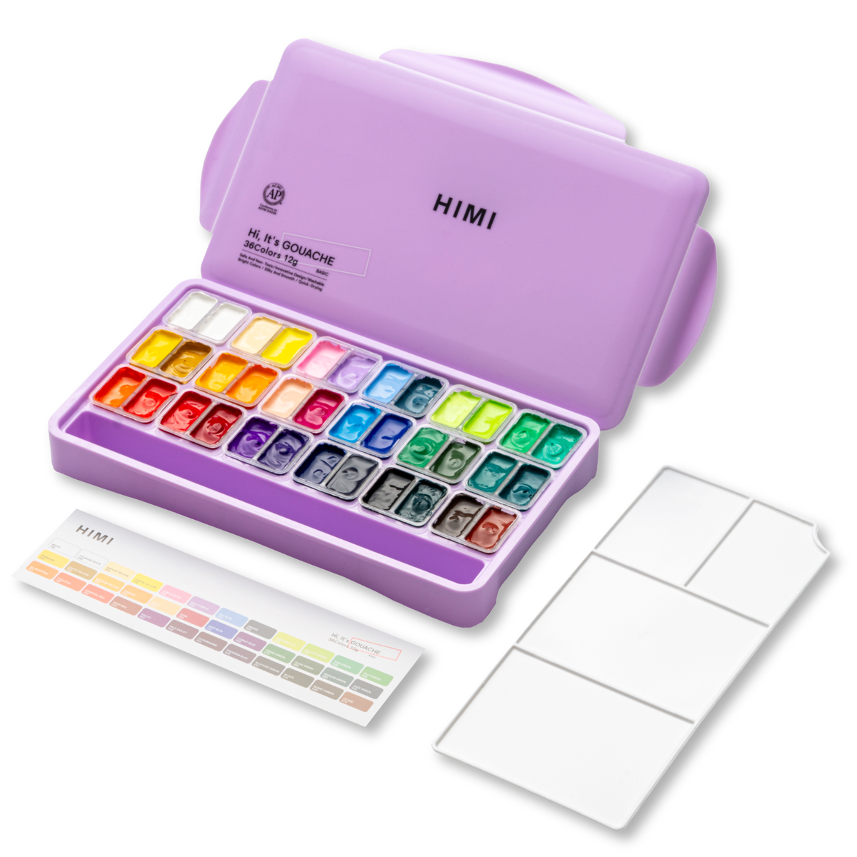 HIMI Twin Cup Jelly Gouache Paint Set 36 x 12g - Purple Case
