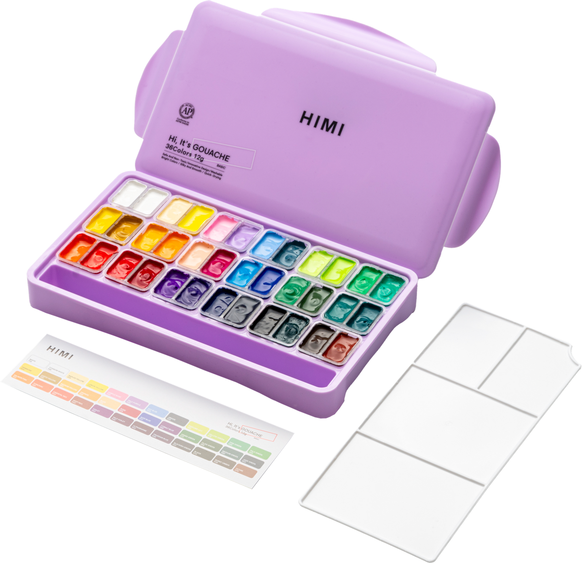 HIMI Twin Cup Jelly Gouache Paint Set 36 x 12g - Purple Case