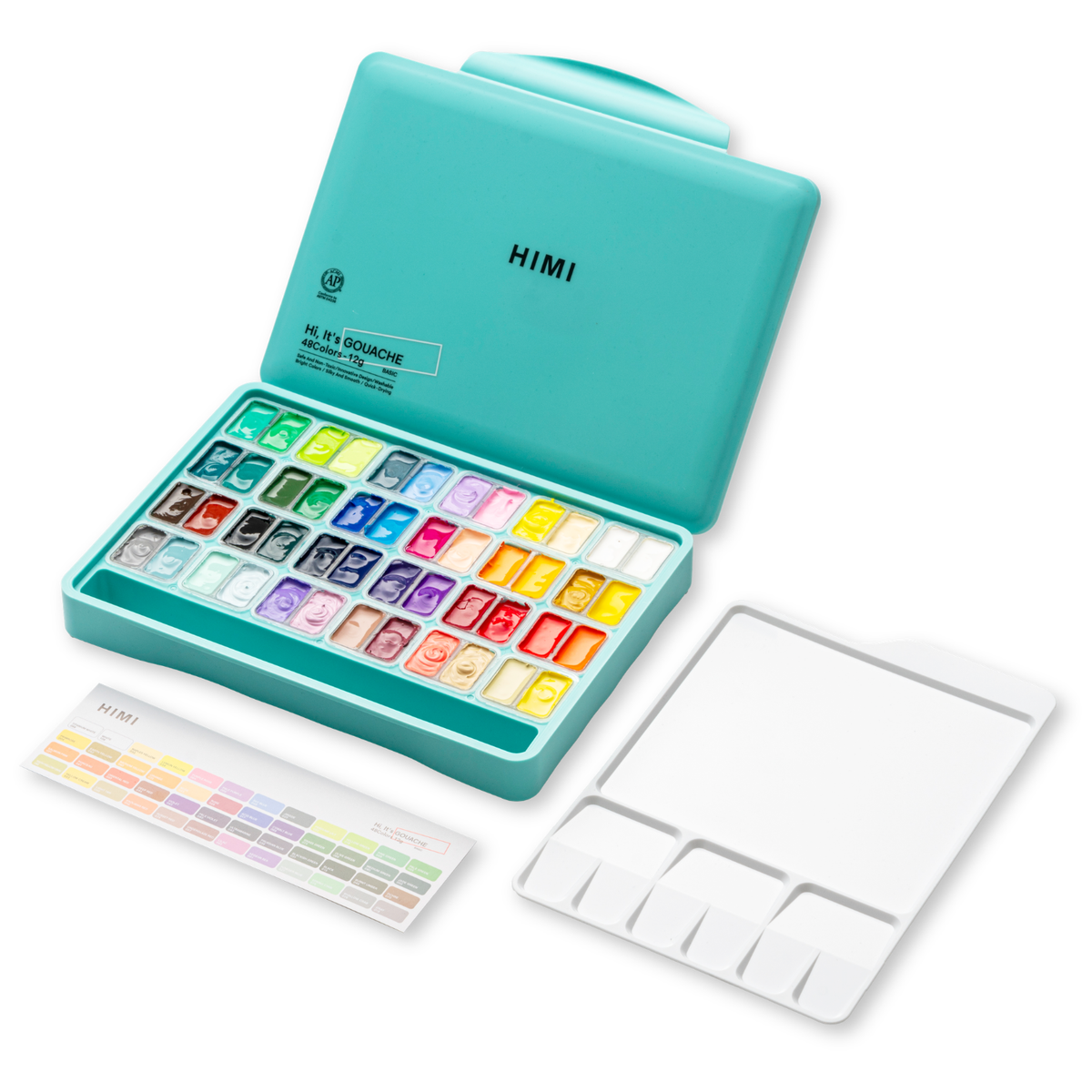HIMI Twin Cup Jelly Gouache Paint Set 48 x 12g - Green Case