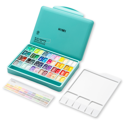 HIMI Twin Cup Jelly Gouache Paint Set 48 x 12g - Green Case