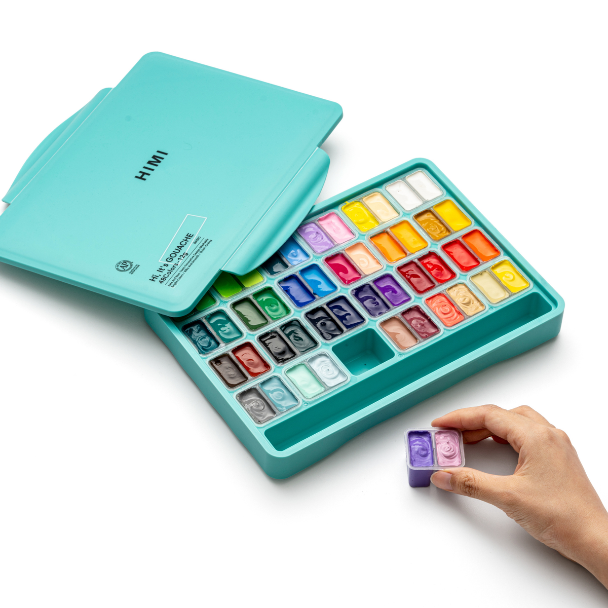 HIMI Twin Cup Jelly Gouache Paint Set 48 x 12g - Green Case